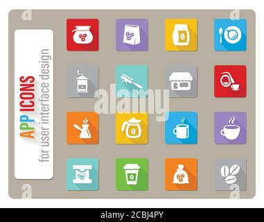 Kaffee Icon Set Stock Vektor