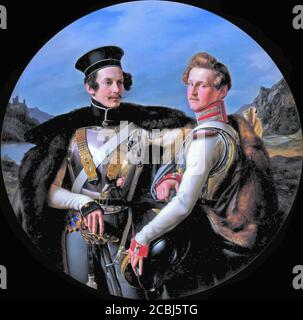 schadow, wilhelm von - Doppelportrait der Fürsten Friedrich Wilhelm von Preußen und Wilhelm zu Solms-Braunfels in Kuirassieruniform - 29850689743 e7677053e5 o Stockfoto