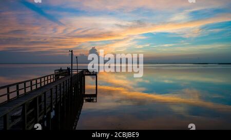 Mobile Bay bei Sonnenuntergang Stockfoto