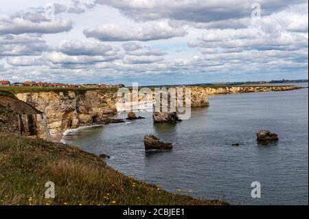 Marsden Rock, Marsden Bay, South Shields, Tyne and Wear, Großbritannien Stockfoto