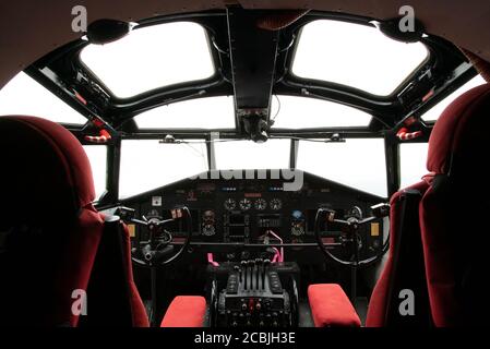 Das Cockpit von Martin Mars Coulson Flying Boat Water Bomber British Columbia BC Kanada Stockfoto