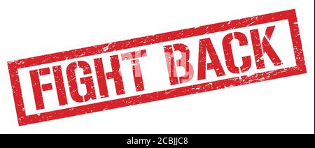 KAMPF ZURÜCK rot grungy Rechteck Stempel Zeichen. Stockfoto