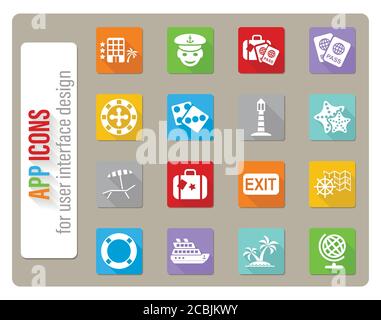 Kreuzfahrt-Icon-set Stock Vektor