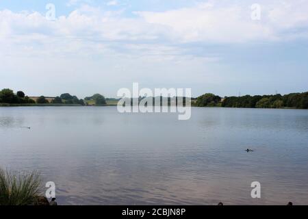 Wunderschöne Landschaft des Pickmere Sees an einem sonnigen Tag in Cheshire, England Stockfoto