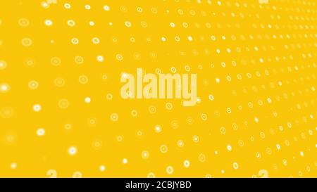 Weiße Kreise auf gelbem Hintergrund Stockfoto