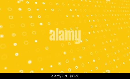 Weiße Kreise auf gelbem Hintergrund Stockfoto