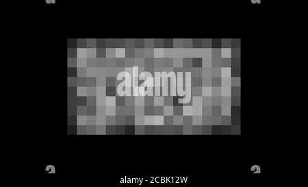 Pixel zensiert. Konzept der schwarzen Zensurstange. Zensurrechteck. Abstrakter geometrischer Hintergrund mit schwarzen und weißen Pixeln. Stockfoto