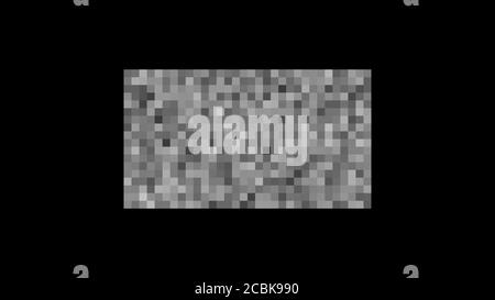 Pixel zensiert. Konzept der schwarzen Zensurstange. Zensurrechteck. Abstrakter geometrischer Hintergrund mit schwarzen und weißen Pixeln. Stockfoto