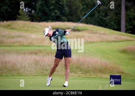 Englands Charley Hull schlägt am 2. Tag der Aberdeen Standard Investments Ladies Scottish Open im Renaissance Club, North Berwick, ab. Stockfoto