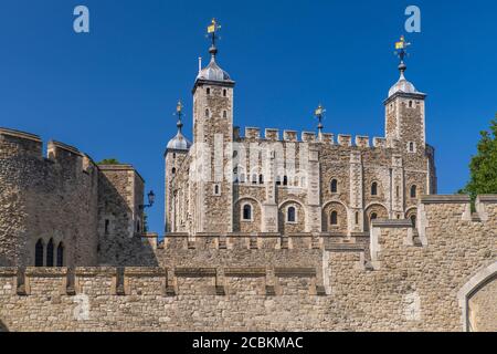 England, London, Tower of London, White Tower von außen. Stockfoto