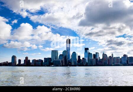 Skyline von Manhattan, Stromausfall nach Hurricane Sandy, New York City, USA Stockfoto