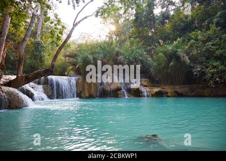 Kuang Si Falls, Luang Prabang, Las Stockfoto