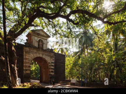 Viceroys Arch, Old Goa, Goa, Indien Stockfoto