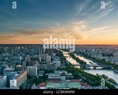 Blick vom Eiffelturm, Paris, Frankreich Stockfoto