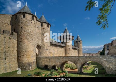 Mittelalterliche Festungsstadt von Carcassonne, Frankreich Stockfoto