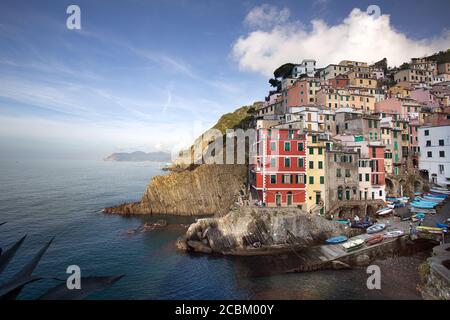 Riomaggiore Cinque Terre, Italien Stockfoto