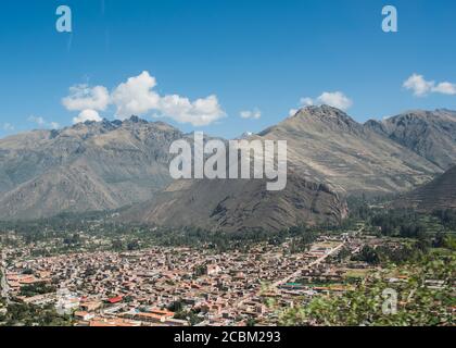 Ansicht der Stadt Cusco von Sacsayhuaman, Peru Stockfoto