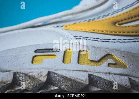 Moskau, Russland - 1. Juni 2020: Fila Logo Nahaufnahme, illustrative Editorial Stockfoto