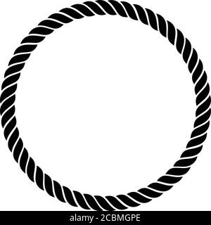 Einzelseil Geflochtene Twisted Line in einem perfekten Kreis isoliert Vektorgrafik Stock Vektor