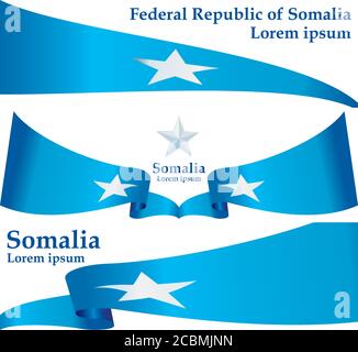 Flagge Somalias, Bundesrepublik Somalia. Vorlage für Award Design, ein offizielles Dokument mit der Flagge Somalias. Stock Vektor