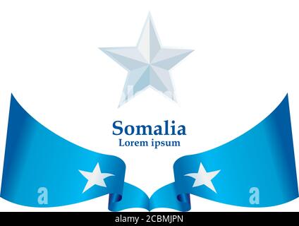 Flagge Somalias, Bundesrepublik Somalia. Vorlage für Award Design, ein offizielles Dokument mit der Flagge Somalias. Stock Vektor