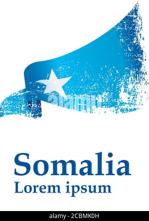 Flagge Somalias, Bundesrepublik Somalia. Vorlage für Award Design, ein offizielles Dokument mit der Flagge Somalias. Stock Vektor