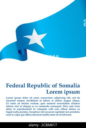 Flagge Somalias, Bundesrepublik Somalia. Vorlage für Award Design, ein offizielles Dokument mit der Flagge Somalias. Stock Vektor