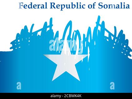 Flagge Somalias, Bundesrepublik Somalia. Vorlage für Award Design, ein offizielles Dokument mit der Flagge Somalias. Stock Vektor