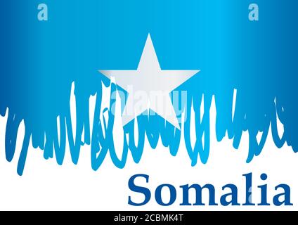 Flagge Somalias, Bundesrepublik Somalia. Vorlage für Award Design, ein offizielles Dokument mit der Flagge Somalias. Stock Vektor