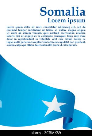 Flagge Somalias, Bundesrepublik Somalia. Vorlage für Award Design, ein offizielles Dokument mit der Flagge Somalias. Stock Vektor