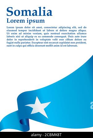 Flagge Somalias, Bundesrepublik Somalia. Vorlage für Award Design, ein offizielles Dokument mit der Flagge Somalias. Stock Vektor