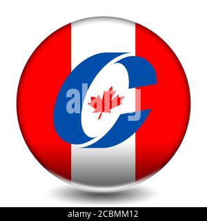 Konservative Partei Kanadas Icon Logo Abstimmung Wahl-Taste Stockfoto