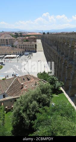 Aquädukt von Segovia Stockfoto