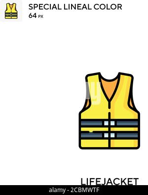 Rettungsweste spezielles lineales Farbvektor-Symbol. Lifeblockensymbole für Ihr Geschäftsprojekt Stock Vektor