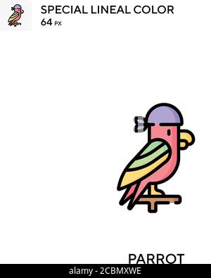 Papagei spezielles lineales Farbvektorsymbol. Papageiensymbole für Ihr Geschäftsprojekt Stock Vektor