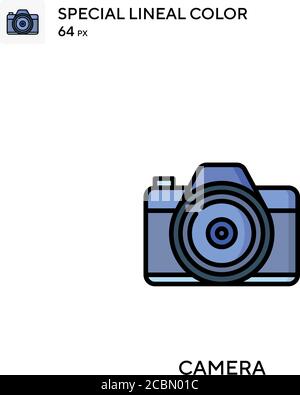 Camera Special lineales Farbvektorsymbol. Kamerasymbole für Ihr Geschäftsprojekt Stock Vektor