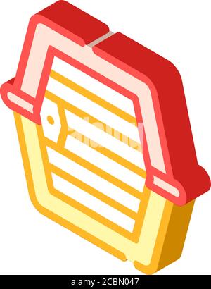 Abbildung des isometrischen Symbolvektors des Hundehüterkäfigs Stock Vektor