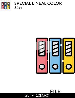 Datei spezielles lineales Farbvektorsymbol. Dateisymbole für Ihr Geschäftsprojekt Stock Vektor