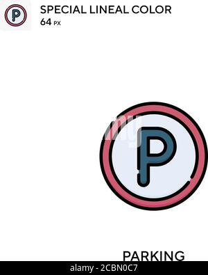 Parken Spezielle Linienfarbe Vektor-Symbol. Parksymbole für Ihr Geschäftsprojekt Stock Vektor