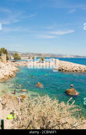 Meerblick am Strand von Estaque Corbieres in der Nähe von Marseille Frankreich Stockfoto
