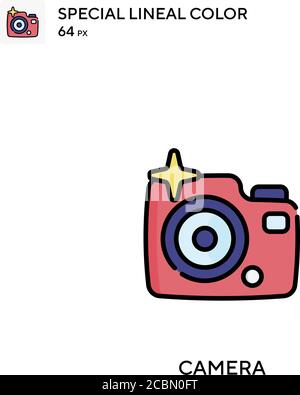 Camera Special lineales Farbvektorsymbol. Kamerasymbole für Ihr Geschäftsprojekt Stock Vektor