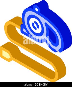 Hund Leine isometrische Symbolvektor isolierte Illustration Stock Vektor