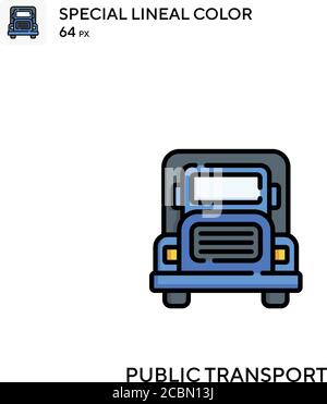 Öffentliche Verkehrsmittel Spezielle Linienfarbe Vektor-Symbol. Symbole für den öffentlichen Nahverkehr für Ihr Geschäftsprojekt Stock Vektor