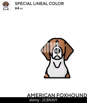 American Foxhound Special Lineal Farbe Vektor-Symbol. American Foxhound Symbole für Ihr Business-Projekt Stock Vektor