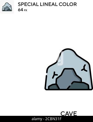 Cave Special Lineal Farbe Vektor-Symbol. Höhlensymbole für Ihr Geschäftsprojekt Stock Vektor