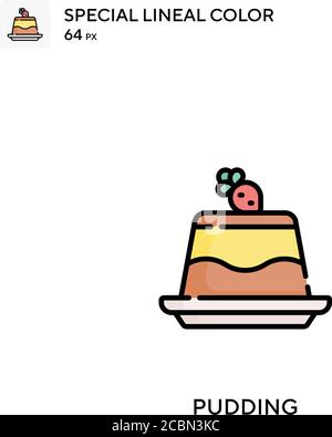 Pudding spezielles lineales Farbvektorsymbol. Pudding-Symbole für Ihr Geschäftsprojekt Stock Vektor