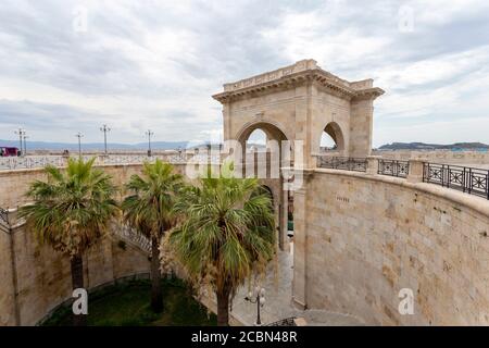 Bastion von Saint Remy in Cagliari auf der Insel Sardinien, Italien. Stockfoto