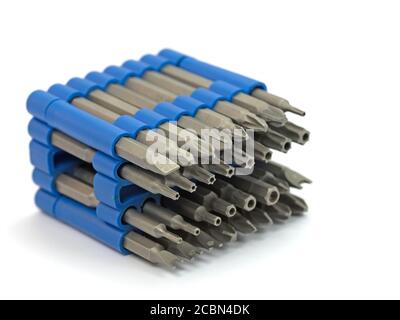 Verschiedene Schraubendreherklingen zu wechseln Stockfoto