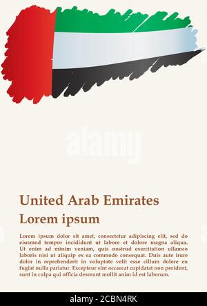 Flagge der Vereinigten Arabischen Emirate, Vereinigte Arabische Emirate. Vorlage für Award Design, ein offizielles Dokument mit der Flagge der Vereinigten Arabischen Emirate. Stock Vektor
