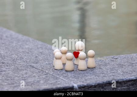 Konzept, positive Führungskräfte sind immer von anderen Menschen umgeben Stockfoto